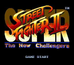 Super Street Fighter II: The New Challengers title screen for Sega Mega Drive